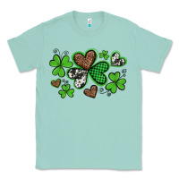 Seafoam western st patricks day shamrocks and hearts Classic Tee - Artiststas