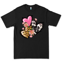Black Pink glitter leopard cowhide hearts Valentine's Premium Tee - FaDigitalArtStudio