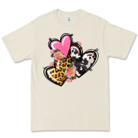 Pink Glitter Leopard Cowhide Hearts Valentine's Premium Tee | Teevron