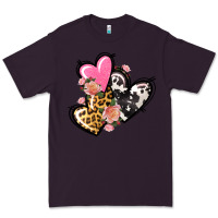 Plum Pink glitter leopard cowhide hearts Valentine's Premium Tee - FaDigitalArtStudio