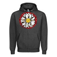Charcoal Heather daisy Zipper Hoodie - JahusDesignShop