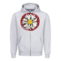 Heather Grey daisy Zipper Hoodie - JahusDesignShop