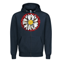 Navy daisy Zipper Hoodie - JahusDesignShop