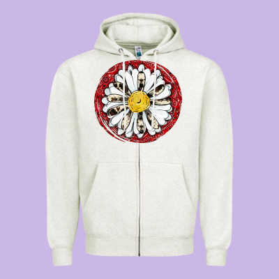 Daisy Zipper Hoodie Designed By Jahusdesignshop