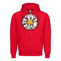 Red daisy Zipper Hoodie - JahusDesignShop