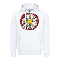 White daisy Zipper Hoodie - JahusDesignShop