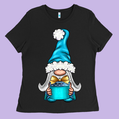 Winter Gnome With Gift Ladies Tee Designed By Bundleandbundleshop