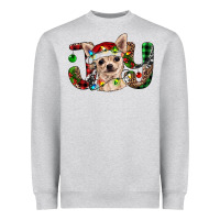 Heather Grey Christmas chihuahua joy Heavyweight Sweatshirt - RanaPortraitStore