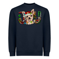Navy Christmas chihuahua joy Heavyweight Sweatshirt - RanaPortraitStore