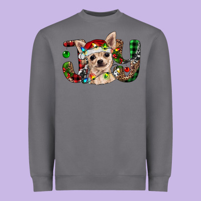 Christmas Chihuahua Joy Heavyweight Sweatshirt Designed By Ranaportraitstore