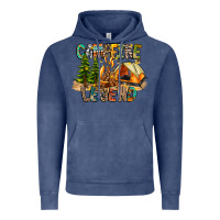 Vintage Denim Campfire Legend Vintage Hoodie - CowhideDigitalArt