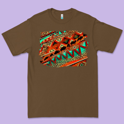 Western Aztec Background Pattern Premium Tee Designed By Oliviacreatesart