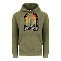 Vintage Olive Arizona Bay Swim Team Vintage Hoodie - DesigneFamous