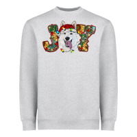 Heather Grey white shepherd christmas joy Heavyweight Sweatshirt - RanaPortraitStore