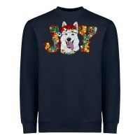 Navy white shepherd christmas joy Heavyweight Sweatshirt - RanaPortraitStore