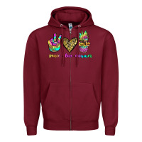 Burgundy peace love summer Zipper Hoodie - JahusDesignShop