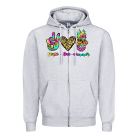 Heather Grey peace love summer Zipper Hoodie - JahusDesignShop