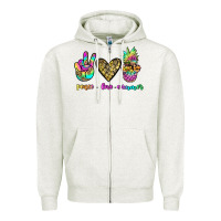 Oatmeal Heather peace love summer Zipper Hoodie - JahusDesignShop