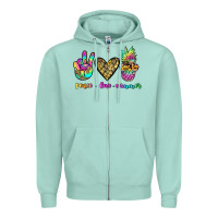 Seafoam peace love summer Zipper Hoodie - JahusDesignShop