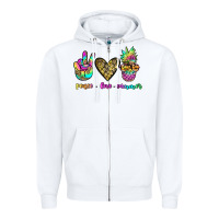 White peace love summer Zipper Hoodie - JahusDesignShop