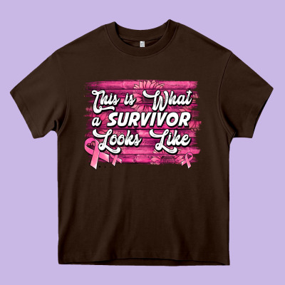 This Is What A Survivor Looks Like Breast Cancer Awareness Heavy Core Tee Designed By Jasminsmagicworld