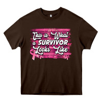 Chocolate Brown this is what a survivor looks like breast cancer awareness Heavy Core Tee - Jasminsmagicworld
