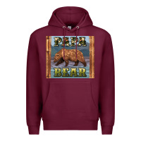 Burgundy papar bear Premium Hoodie - Artiststas