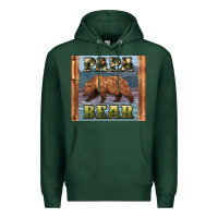 Sports Green papar bear Premium Hoodie - Artiststas