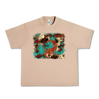 Burro aztec turquoise glitter cowhide  tooled leather ba Urban Heavy Tee - FaDigitalArtStudio