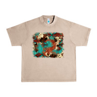 French Oak aztec turquoise glitter cowhide  tooled leather ba Urban Heavy Tee - FaDigitalArtStudio