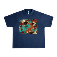 Navy aztec turquoise glitter cowhide  tooled leather ba Urban Heavy Tee - FaDigitalArtStudio