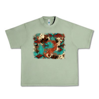 Oil Green aztec turquoise glitter cowhide  tooled leather ba Urban Heavy Tee - FaDigitalArtStudio