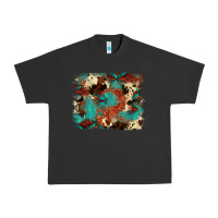 Pigment Black aztec turquoise glitter cowhide  tooled leather ba Urban Heavy Tee - FaDigitalArtStudio