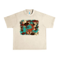 Sandshell aztec turquoise glitter cowhide  tooled leather ba Urban Heavy Tee - FaDigitalArtStudio