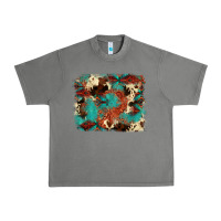 Tornado aztec turquoise glitter cowhide  tooled leather ba Urban Heavy Tee - FaDigitalArtStudio