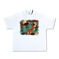 White aztec turquoise glitter cowhide  tooled leather ba Urban Heavy Tee - FaDigitalArtStudio