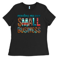 Black Minding My Own Small Business Ladies Tee - BundleAndBundleShop