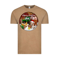 Vintage Coffee Merry Christmas Farm Animals Vintage Tee - FaDigitalArtStudio