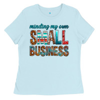 Baby Blue Minding My Own Small Business Ladies Tee - BundleAndBundleShop