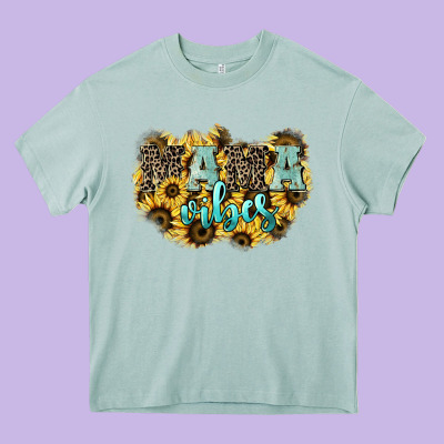 Mama Vibes Leopard Mother's Day Heavy Core Tee Designed By Howdyjamesfarm