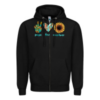Black peace love sunshine Zipper Hoodie - JahusDesignShop