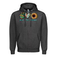 Charcoal Heather peace love sunshine Zipper Hoodie - JahusDesignShop