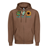 Chestnut peace love sunshine Zipper Hoodie - JahusDesignShop