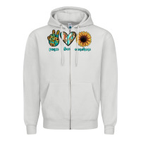Dove Grey peace love sunshine Zipper Hoodie - JahusDesignShop