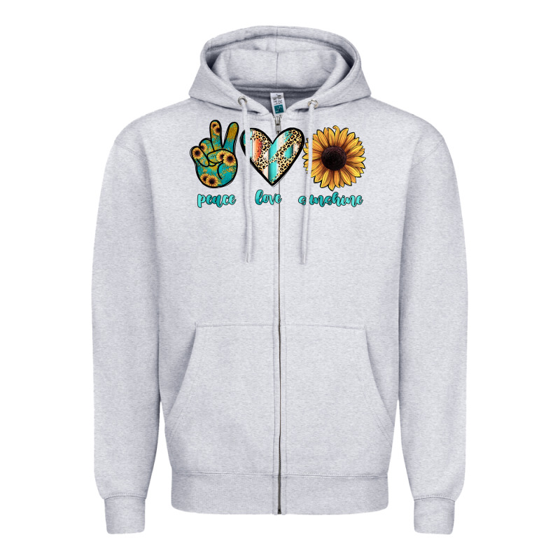 Peace Love Sunshine Zipper Hoodie by JahusDesignShop | Teevron