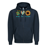 Navy peace love sunshine Zipper Hoodie - JahusDesignShop
