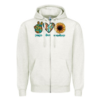 Oatmeal Heather peace love sunshine Zipper Hoodie - JahusDesignShop