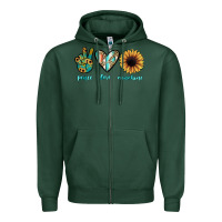 Sports Green peace love sunshine Zipper Hoodie - JahusDesignShop