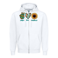 White peace love sunshine Zipper Hoodie - JahusDesignShop