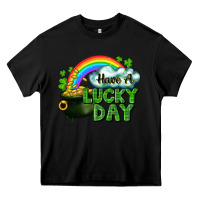 Black Have a lucky day Heavy Core Tee - CowGirlArtShop